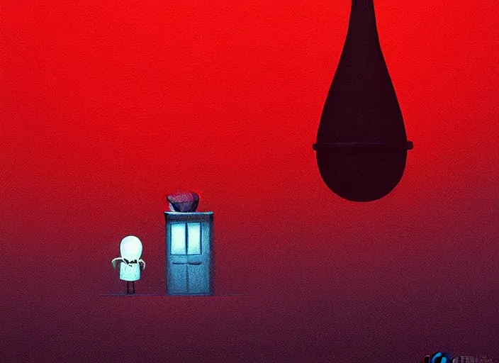 Image similar to Beautiful nostalgic digital art of a minimalistic dim lit kitchen (from Tim Burtons Nightmare Before Christmas) by Christopher Balaskas