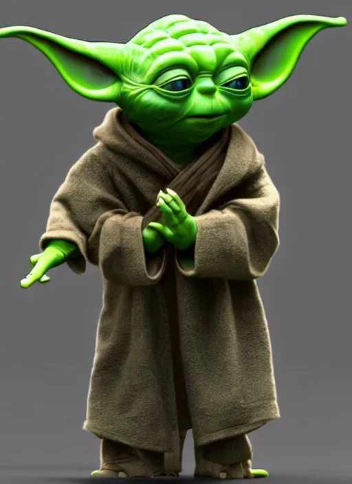 Prompt: a Yoda singing, flowing hair in the style of pixar animation, full body shot, viewed from bellow, award winning, hyper detailed, studio lighting, artstation, octane renderer, unreal engine