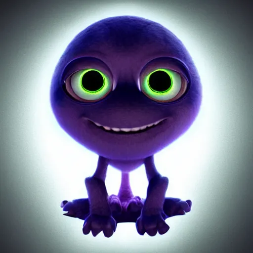 Prompt: cute alien creautes, big glowing eyes, furry, 3 d digital art, pixar, disney