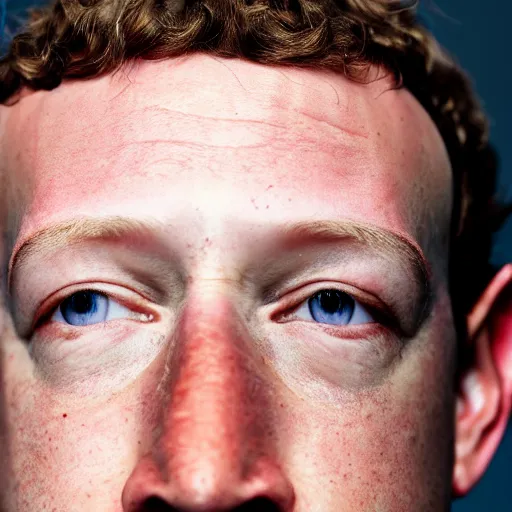 Prompt: close up portrait of mark zuckerberg, but has patches of lizard skin, 8 k, bokeh