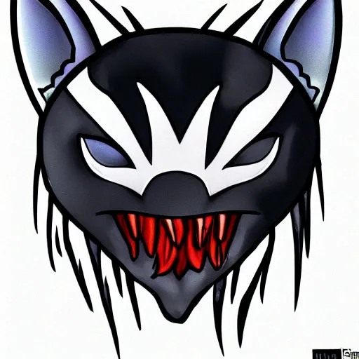 Prompt: venom symbiote as a cute wolf, furaffinity