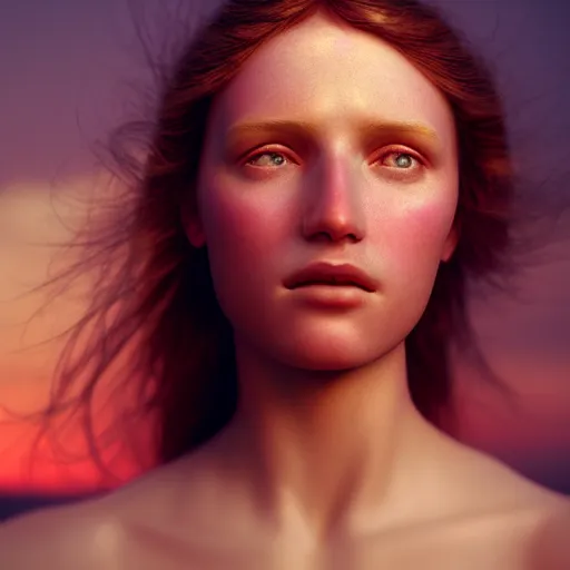 Prompt: photographic portrait of a stunningly beautiful renaissance christian female in soft dreamy light at sunset, contemporary fashion shoot, by edward robert hughes, annie leibovitz and steve mccurry, david lazar, jimmy nelsson, breathtaking, 8 k resolution, extremely detailed, beautiful, establishing shot, artistic, hyperrealistic, beautiful face, octane render