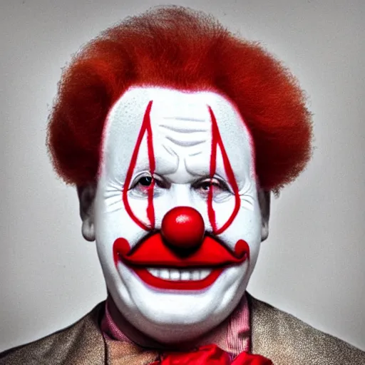 Prompt: ronald mcdonald's clown mugshot