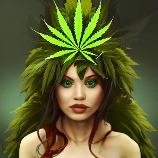 Prompt: personification of marijuana, award winning professional creature profile photography, epic high fantasy, high times, furaffinity, 8 k