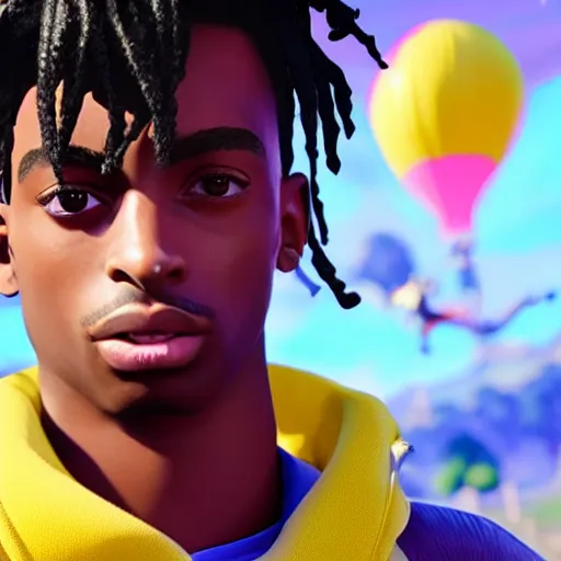 Image similar to playboi carti in fortnite 4 k detailed super realistic