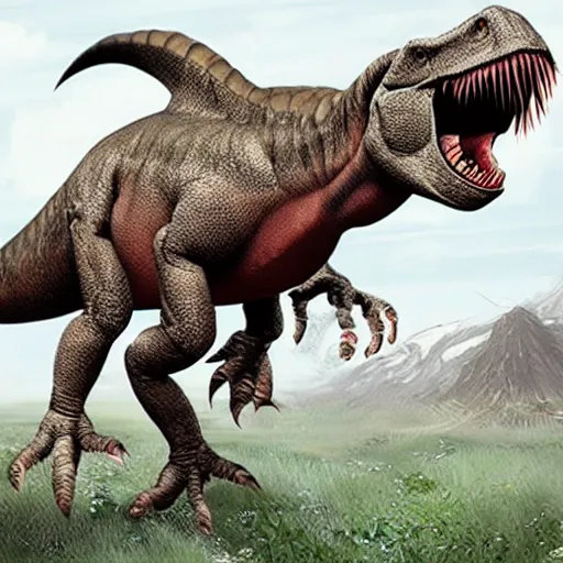Image similar to dinosaur with feathers hyper realistic