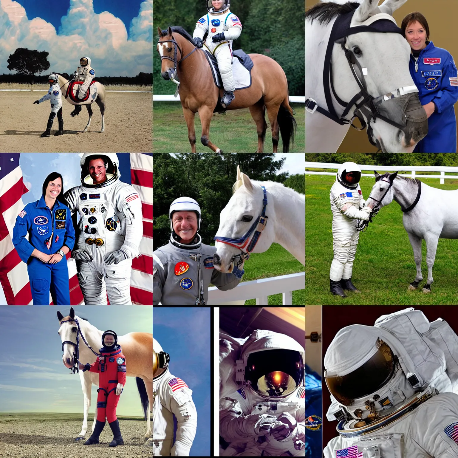 Prompt: astronaut and horse swaps places