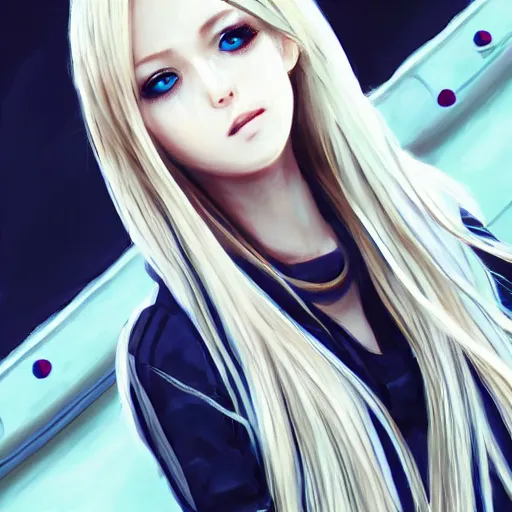 Prompt: a beautiful woman using a mech, blonde, long hair, pixiv, hyperrealistic