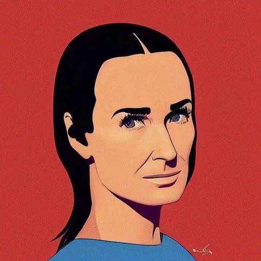 Image similar to “ demi moore retro minimalist portrait by jean giraud, moebius starwatcher comic, sharp, smooth face, 8 k ”