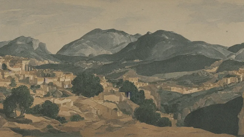 Prompt: a landscape of jaen in the style of domenikos theotokopoulos