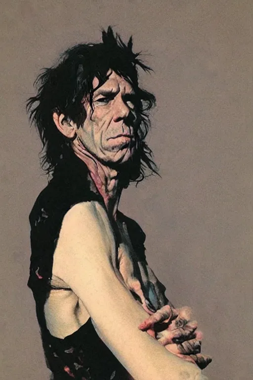 Image similar to “portrait of Keith Richards, by Robert McGinnis”