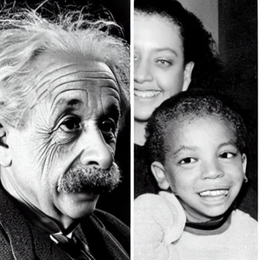 Prompt: albert einstein has a child with beyonce