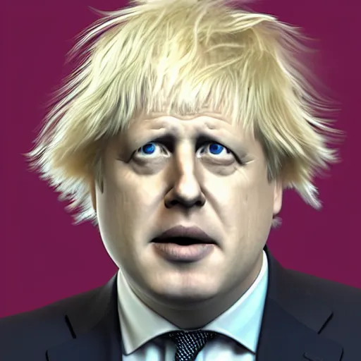 Prompt: boris johnson with huge enormous gigantic untidy hair on a bad hair day from hell. high quality digital art. 4 k render.