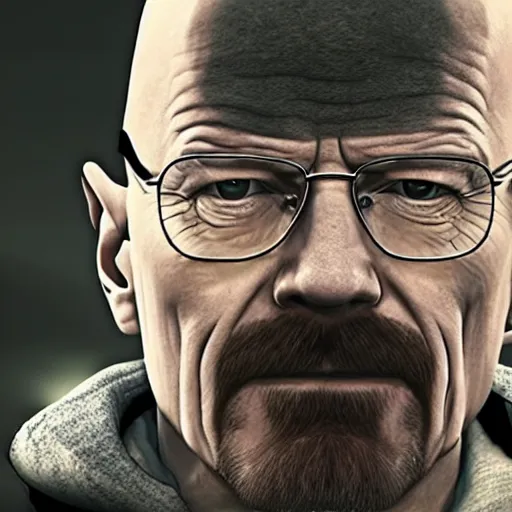 Prompt: Walter White on the cover of a PS4 game