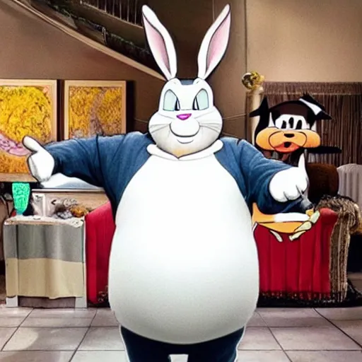 Prompt: real life looney tunes big chungus