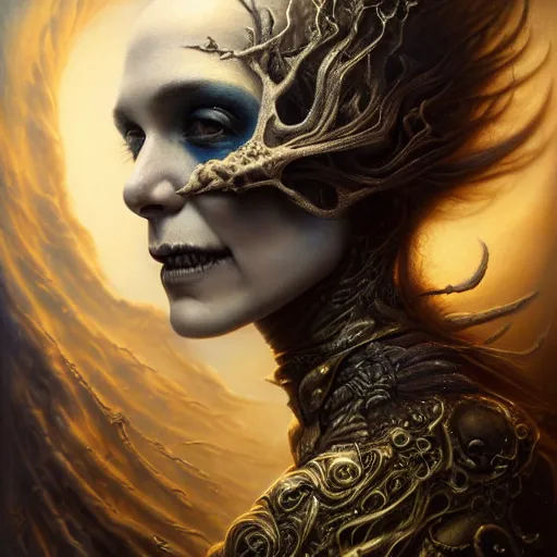 Prompt: a beautiful detailed 3d matte portrait of Sanna Marin, by butto saturno, by tomasz alen kopera, by Justin Gerard, ominous, magical realism, texture, intricate, ornate, royally decorated, skull, skeleton, leather jacket, whirling smoke, embers, radiant colors, fantasy, volumetric lighting, high details