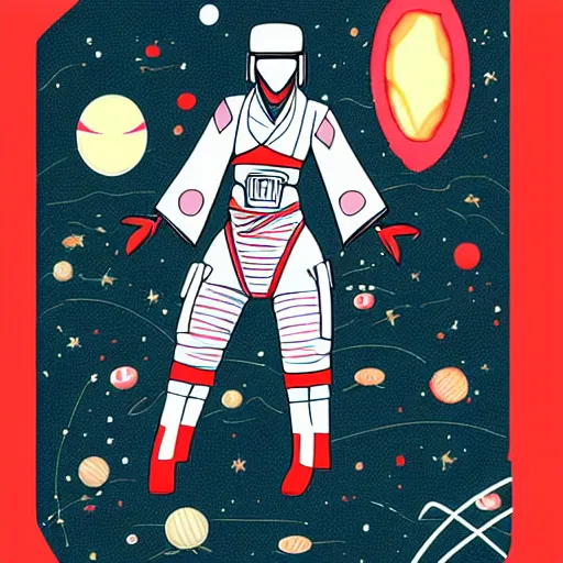 Image similar to war kimono, space punk