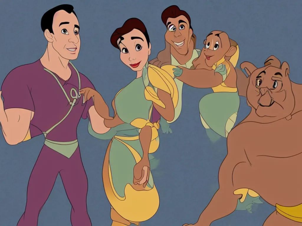 Image similar to Joe Rogan as a Disney princess in the style of Disney animation