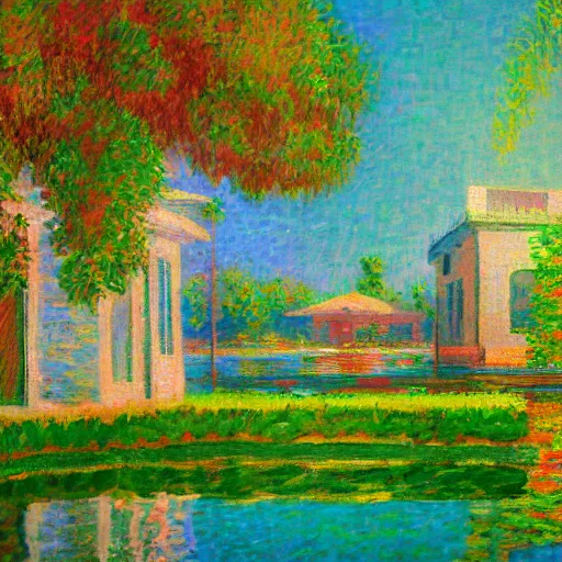 Image similar to grand theft auto ( gta ) in the style of monet, trending on artstation