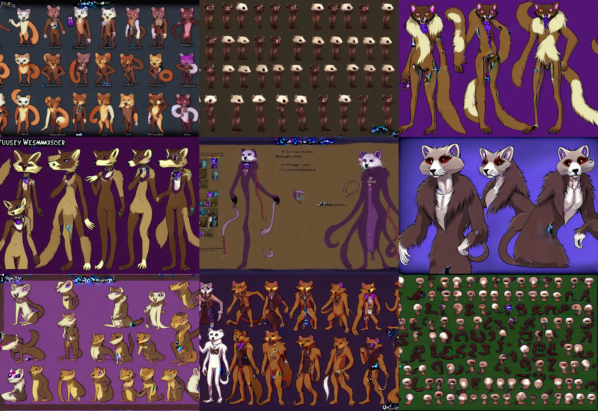 Prompt: furry - weasel - necromancer - fursona uhd ue 5 visual novel pc game expressions