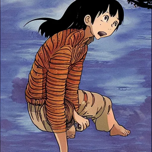 Image similar to uzumaki :: studio ghibli :: junji ito :: shadow of the colossus :: mayan :: hysterical joy