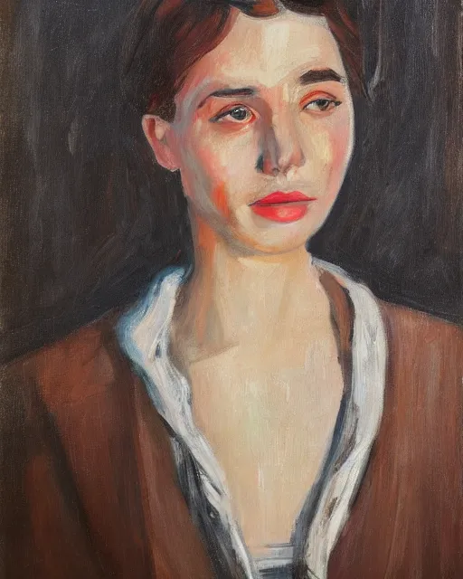 Prompt: Portrait in the style of Julia Yurtsev