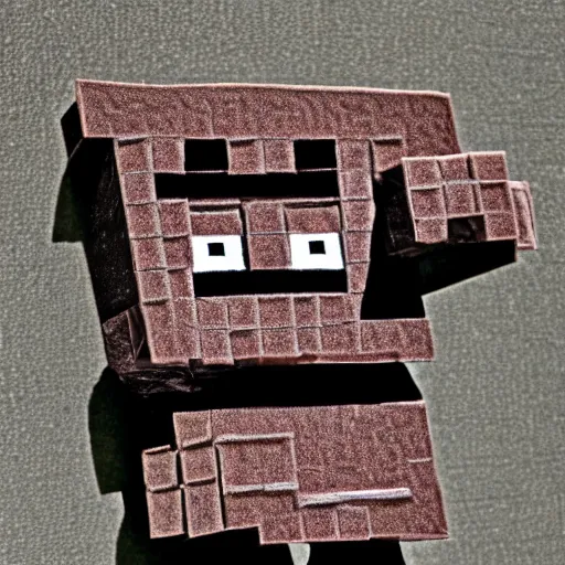 Prompt: dark chocolate statue, minecraft