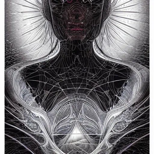 Image similar to beautiful portrait of quantum intelligence, spatial space deformation in latent space, math art, astral plane, by artgerm and dan mumford and gustave dore, intricately detailed, precise, well proportioned