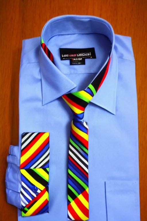 Image similar to men's tie shirt style, pop art, borderland style art