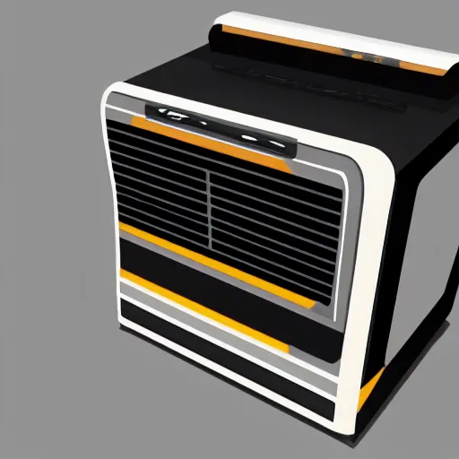 Image similar to a old computer, memphis design
