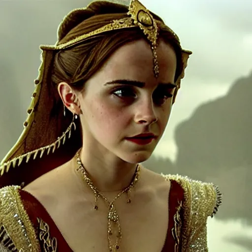 Prompt: Emma Watson as the Empress from A Neverending Story