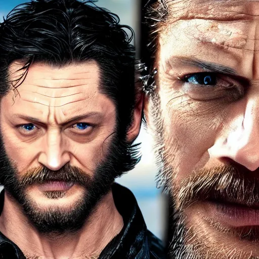 Image similar to tom hardy as wolverine 4 k detailed super realistic