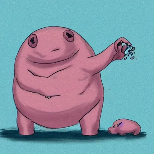 Prompt: tardigrade dressed as slowpoke