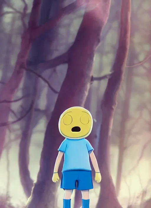 Image similar to adventure time finn, realistic, photorealistic, cgi, 3 d render, highly detailed