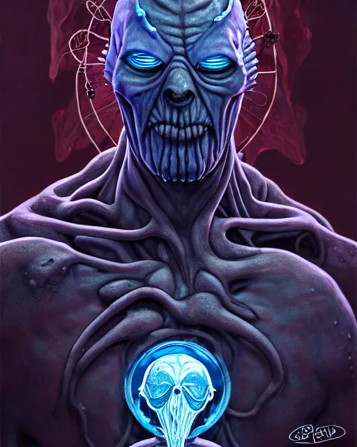 Image similar to the platonic ideal of flowers, rotting, insects and praying of cletus kasady ultimate carnage thanos dementor doctor manhattan chtulu nazgul bioshock, artstation, detailed, intricate, hyperrealism, intense, scary, decay, dmt, art by brock hofer and artgerm and greg rutkowski and alphonse mucha