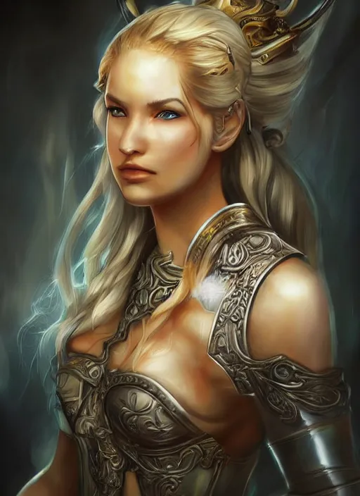 Image similar to a higly detailed airbrush portrait painting of a fantasy character, fantasy portrait, pinterest, baldur's gate, dynamic lighting, ambient lighting, deviantart