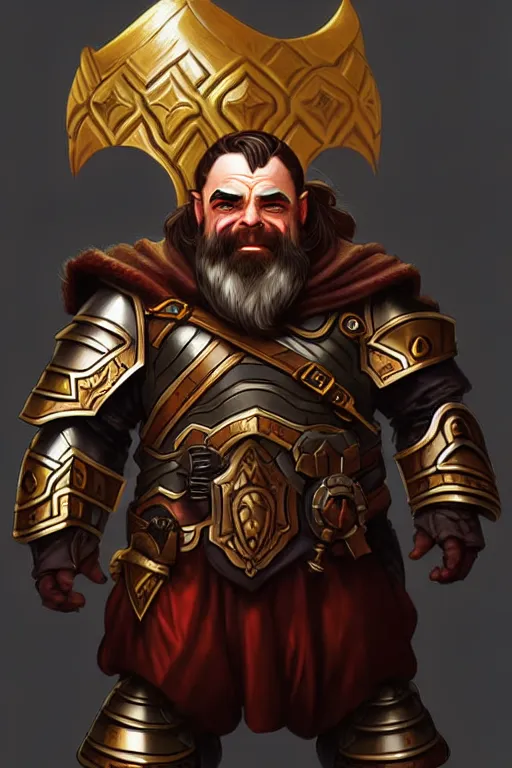 Image similar to male dwarf paladin of vengeance, highly detailed, digital painting, artstation, sharp focus, illustration, art by tan zi and ayanamikodon and alphonse mucha and wlop