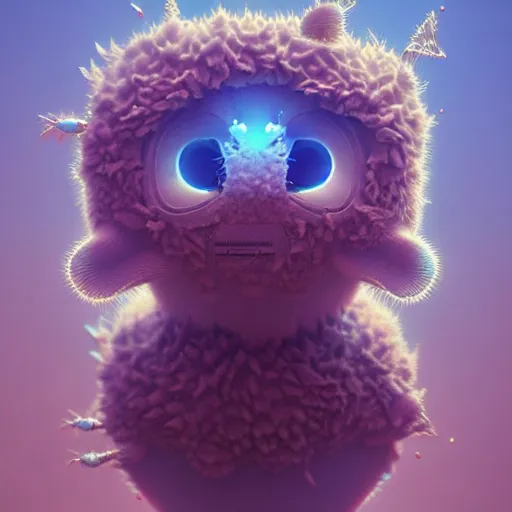 Image similar to fluffy, cute, fractal:: by beeple and James Gilleard and Justin Gerard :: ornate, dynamic, particulate, intricate, elegant, highly detailed, centered, artstation, smooth, sharp focus, octane render, 3d