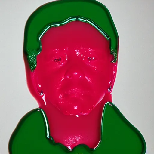 Image similar to a person made out of jello, portrait