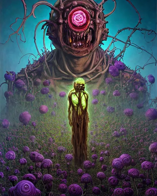 Image similar to the platonic ideal of flowers, rotting, insects and praying of cletus kasady carnage thanos davinci dementor wild hunt chtulu mandelbulb rick and morty doctor manhattan bioshock, caustic, ego death, decay, dmt, psilocybin, concept art by randy vargas and greg rutkowski and zdzisław beksinski