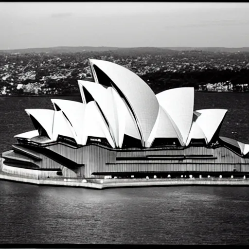 Prompt: Sydney Opera house, photo by ansel adams |