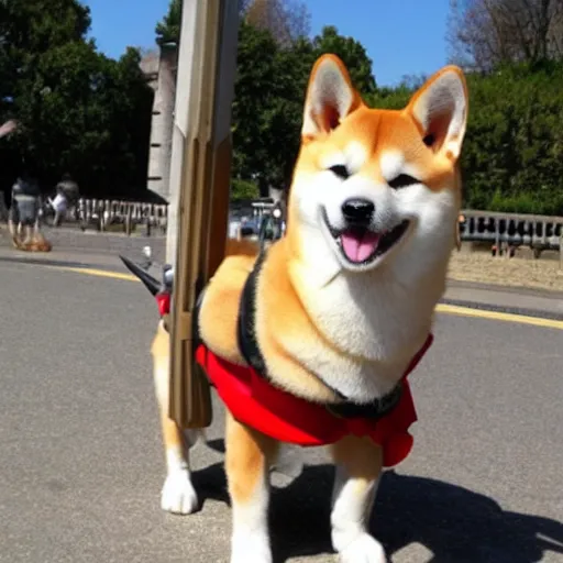 Image similar to Shiba Inu Dressed as an ancient Roman Soldier