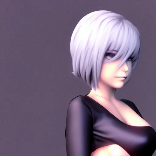 Image similar to blender render of 2B