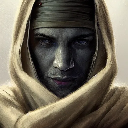 Image similar to portrait of a man by greg rutkowski, jedi knight, hybrid between human and twi'lek, wearing black wool cap and jedi robes, star wars expanded universe, he is about 3 0 years old, highly detailed portrait, digital painting, artstation, concept art, smooth, sharp foccus ilustration, artstation hq