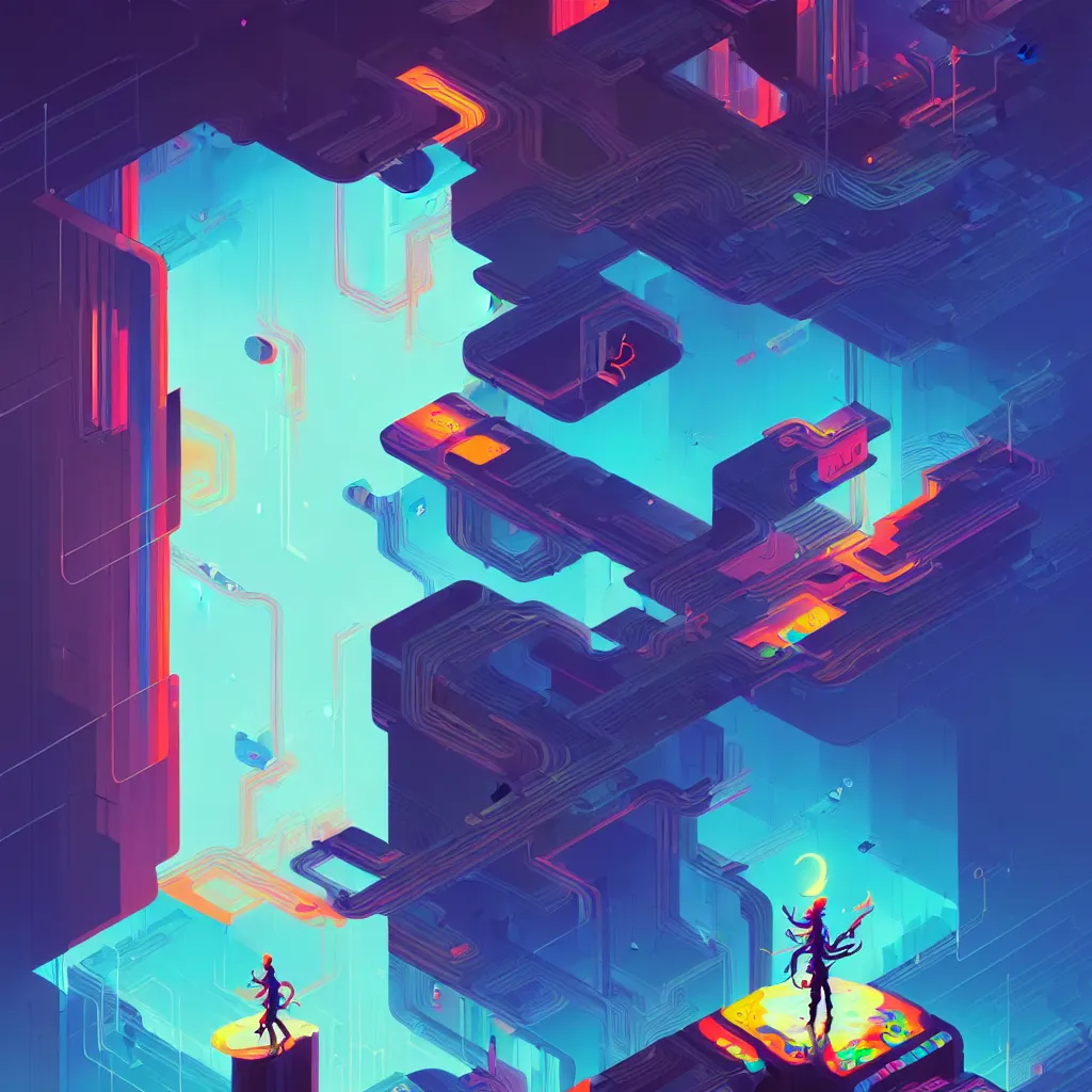 Image similar to a micro-service deployed to a datacenter, road, connector, defence, wall, cloud, security, logo, cyber, attack vector, trending on Artstation, painting by Jules Julien, Leslie David and Lisa Frank and Peter Mohrbacher and Alena Aenami and Dave LaChapelle muted colors with minimalism