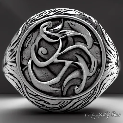 Image similar to the ring from lord if the rings with an imprinted ruler, cm scale imprinted on the inside of the ring, one ring to rule them all, highly detailed, 8 k, trending on artstation, mystic, rpg artwork