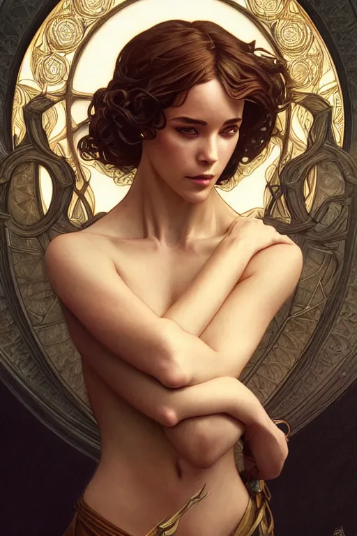 Prompt: symmetry!! intense fanart of alizee as acotar protagonist, intricate, elegant, highly detailed, my rendition, digital painting, artstation, concept art, smooth, sharp focus, illustration, art by artgerm and greg rutkowski and alphonse mucha