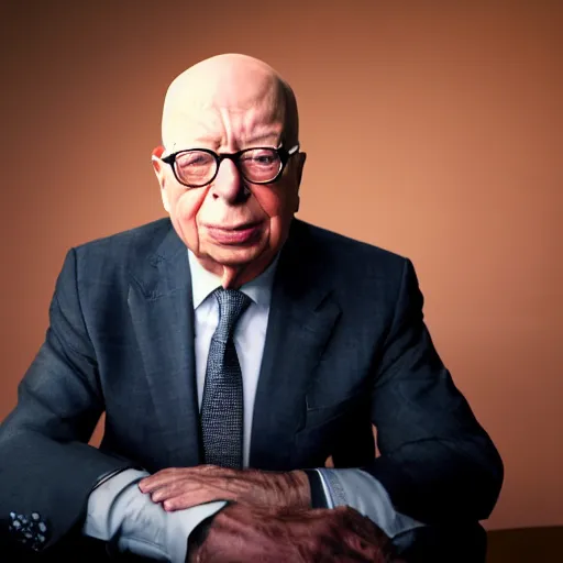 Image similar to uhd candid photo of klaus schwab owning nothing and being very sad, with accurate face, uhd, studio lighting, photorealistic, correct face, photo by annie leibovitz