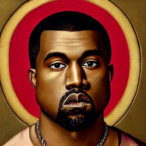 Image similar to A Renaissance portrait painting of Kanye West