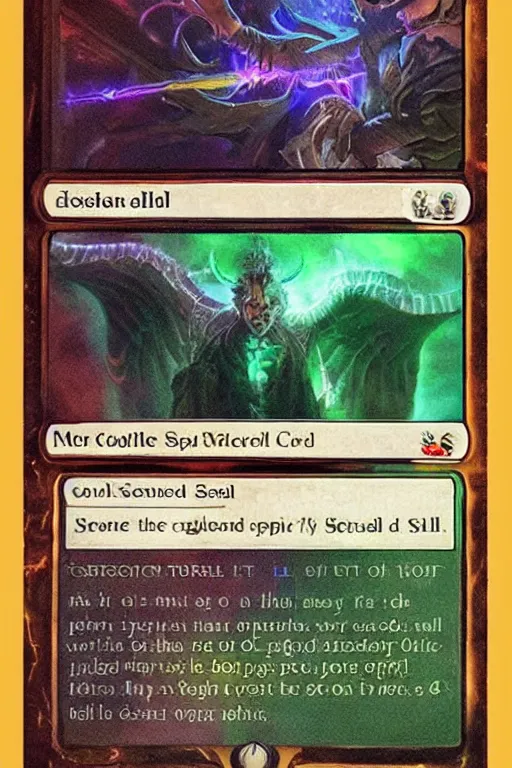 Image similar to spell card, hell song, magic the gathering card, slay the spire card